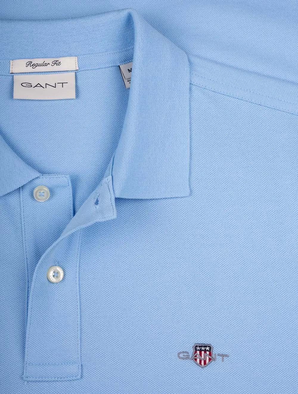 Regular Shield Shirt Sleeve Pique Polo Capri Blue