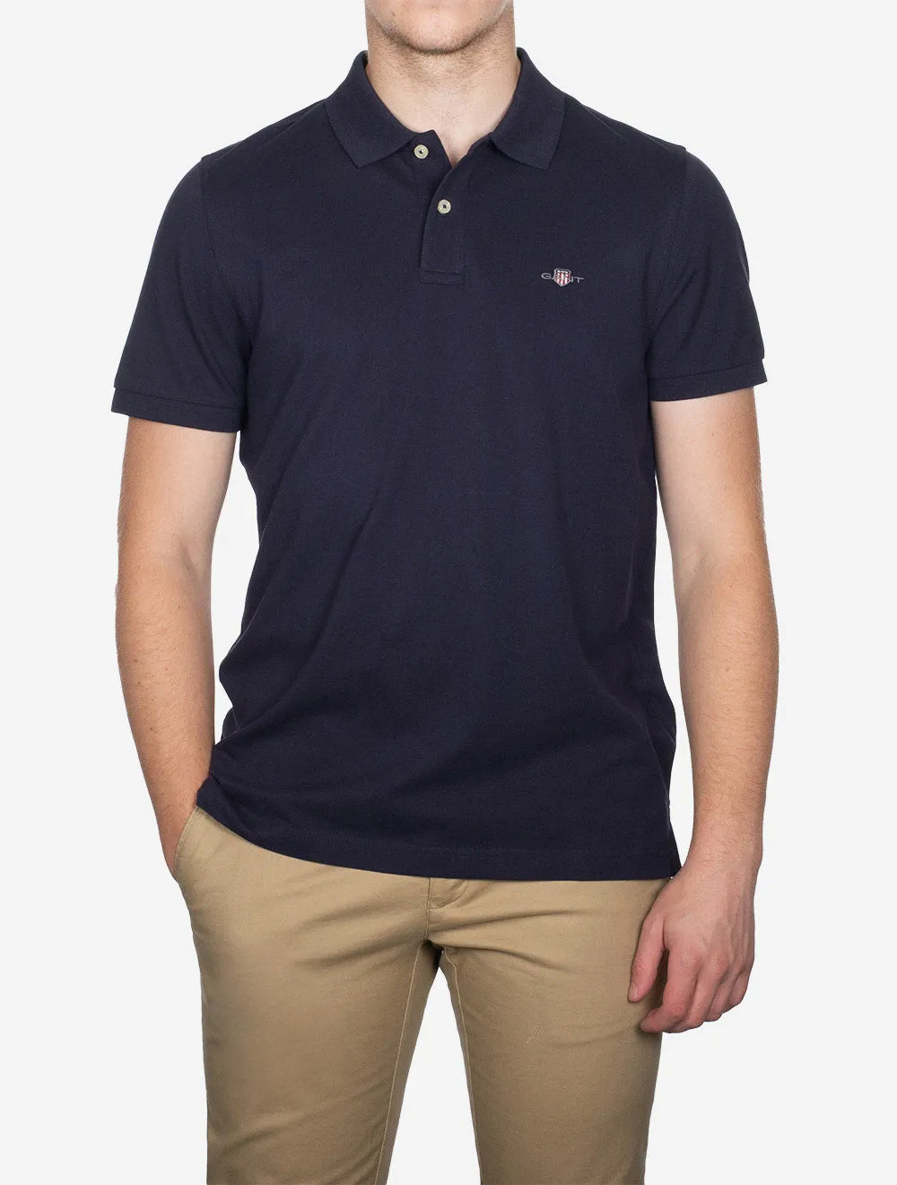 Regular Shield Shirt Sleeve Pique Polo Evening Blue