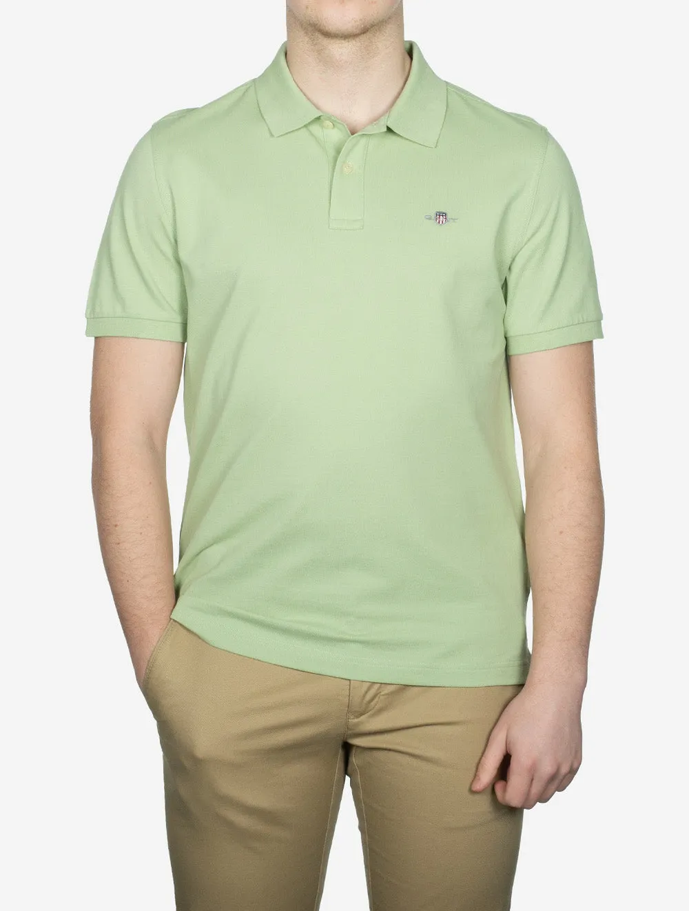 Regular Shield Short Sleeve Pique Polo Apple Green