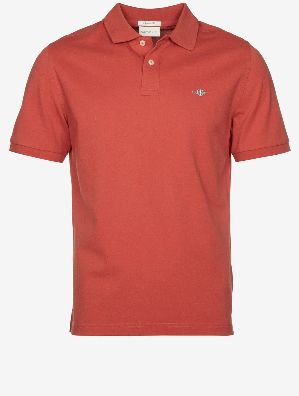 Regular Shield Short Sleeve Pique Polo Brick Red