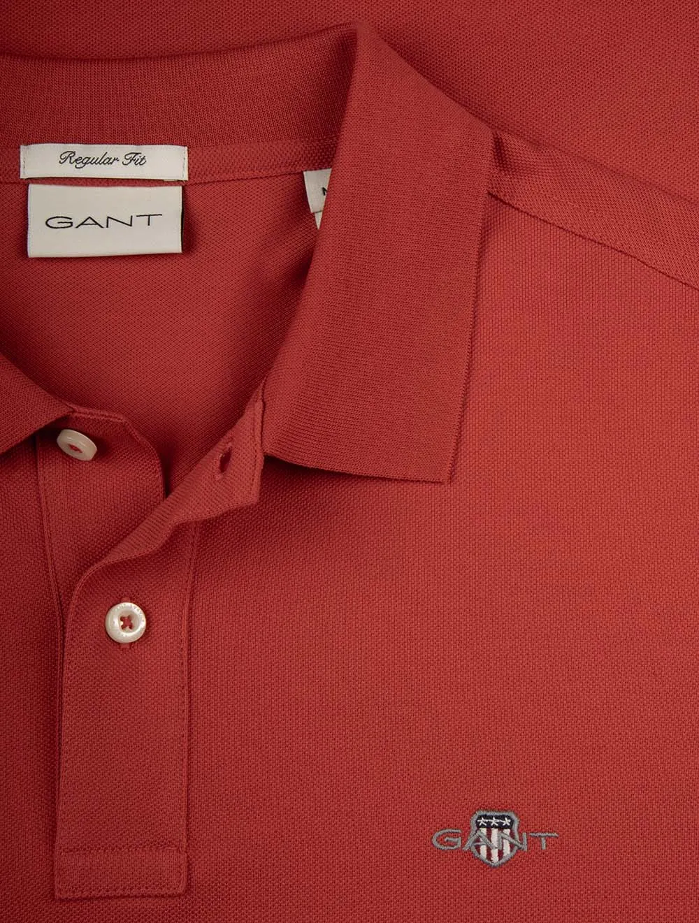 Regular Shield Short Sleeve Pique Polo Brick Red