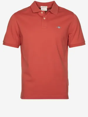Regular Shield Short Sleeve Pique Polo Brick Red