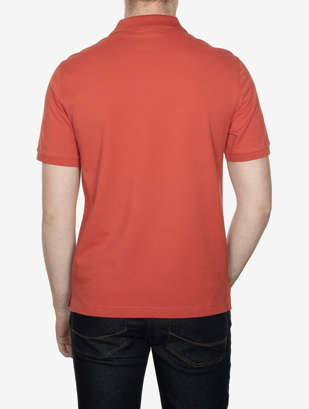 Regular Shield Short Sleeve Pique Polo Brick Red