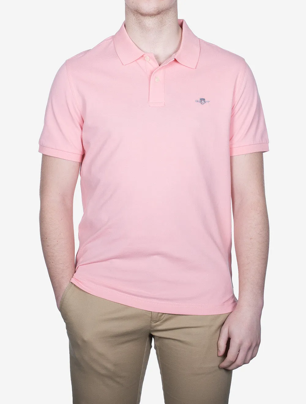 Regular Shield Short Sleeve Pique Polo California Pink