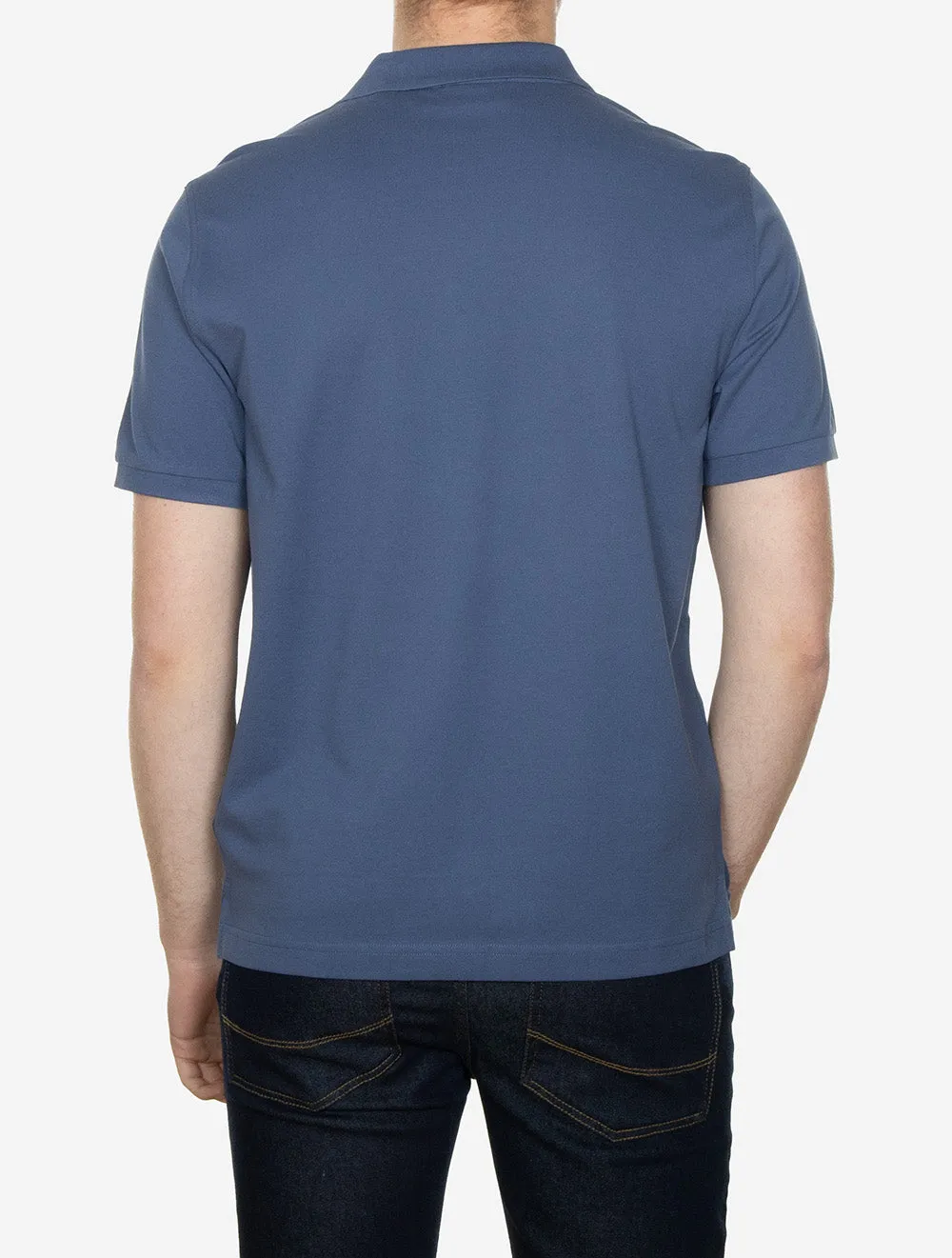 Regular Shield Short Sleeve Pique Polo Dusty Navy