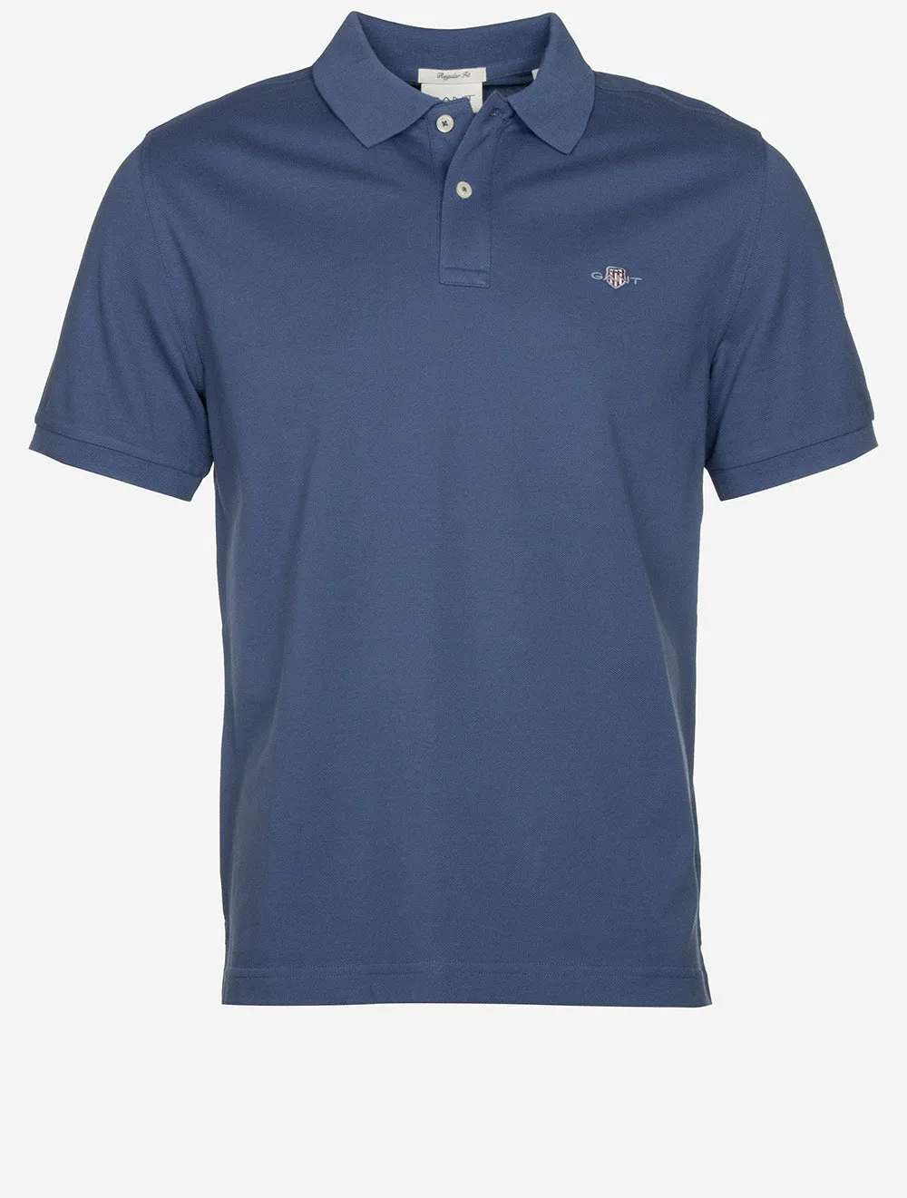 Regular Shield Short Sleeve Pique Polo Dusty Navy