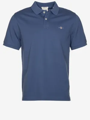 Regular Shield Short Sleeve Pique Polo Dusty Navy