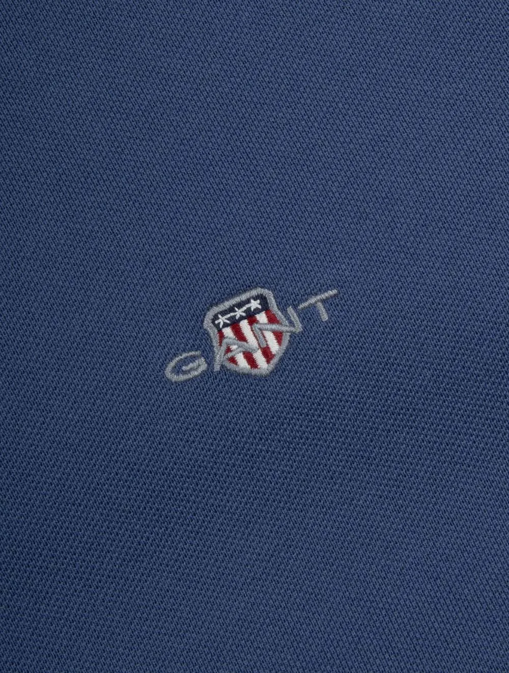 Regular Shield Short Sleeve Pique Polo Dusty Navy