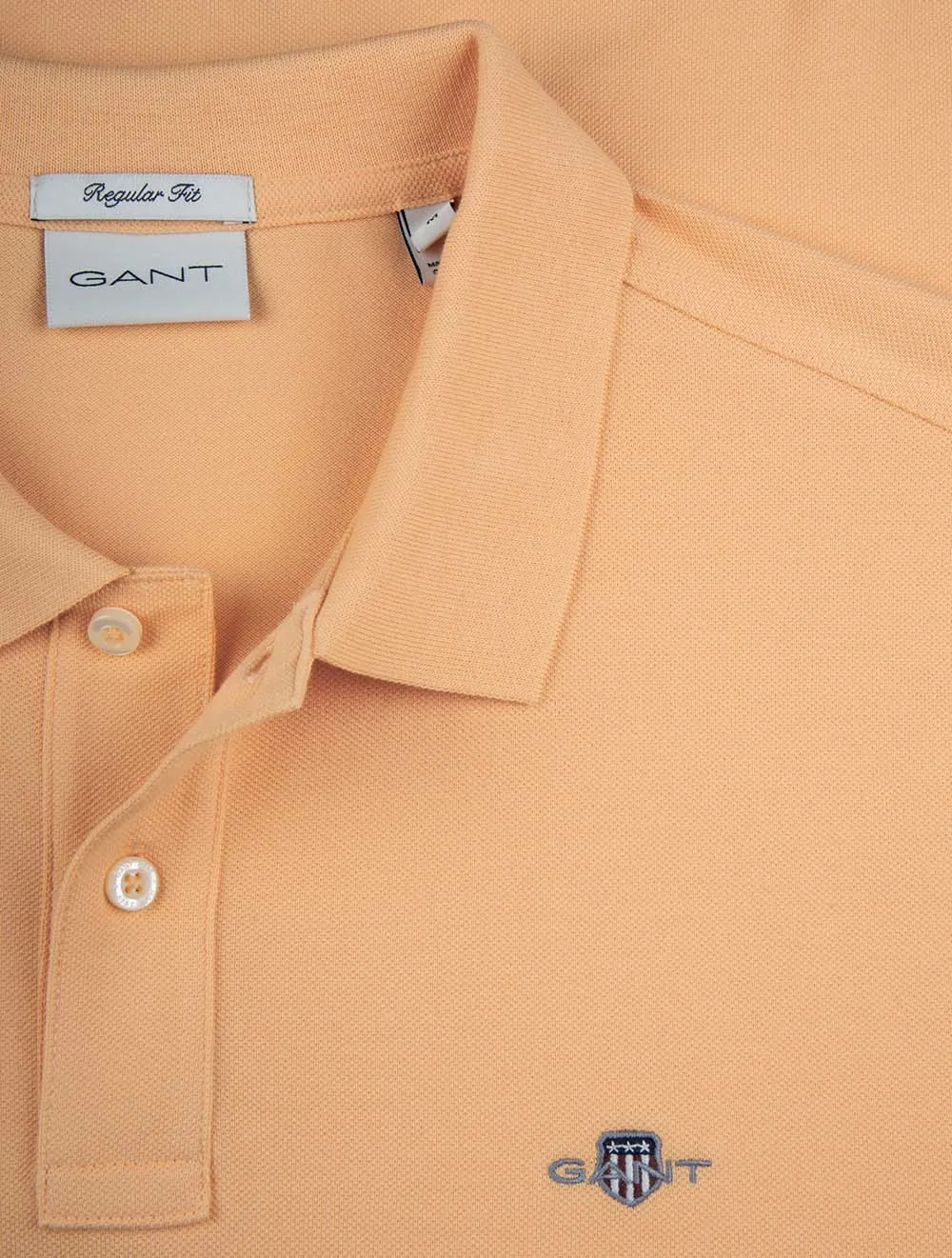 Regular Shield Short Sleeve Pique Polo Peachy Orange