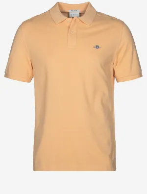 Regular Shield Short Sleeve Pique Polo Peachy Orange