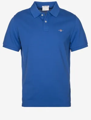 Regular Shield Short Sleeve Pique Polo Rich Blue