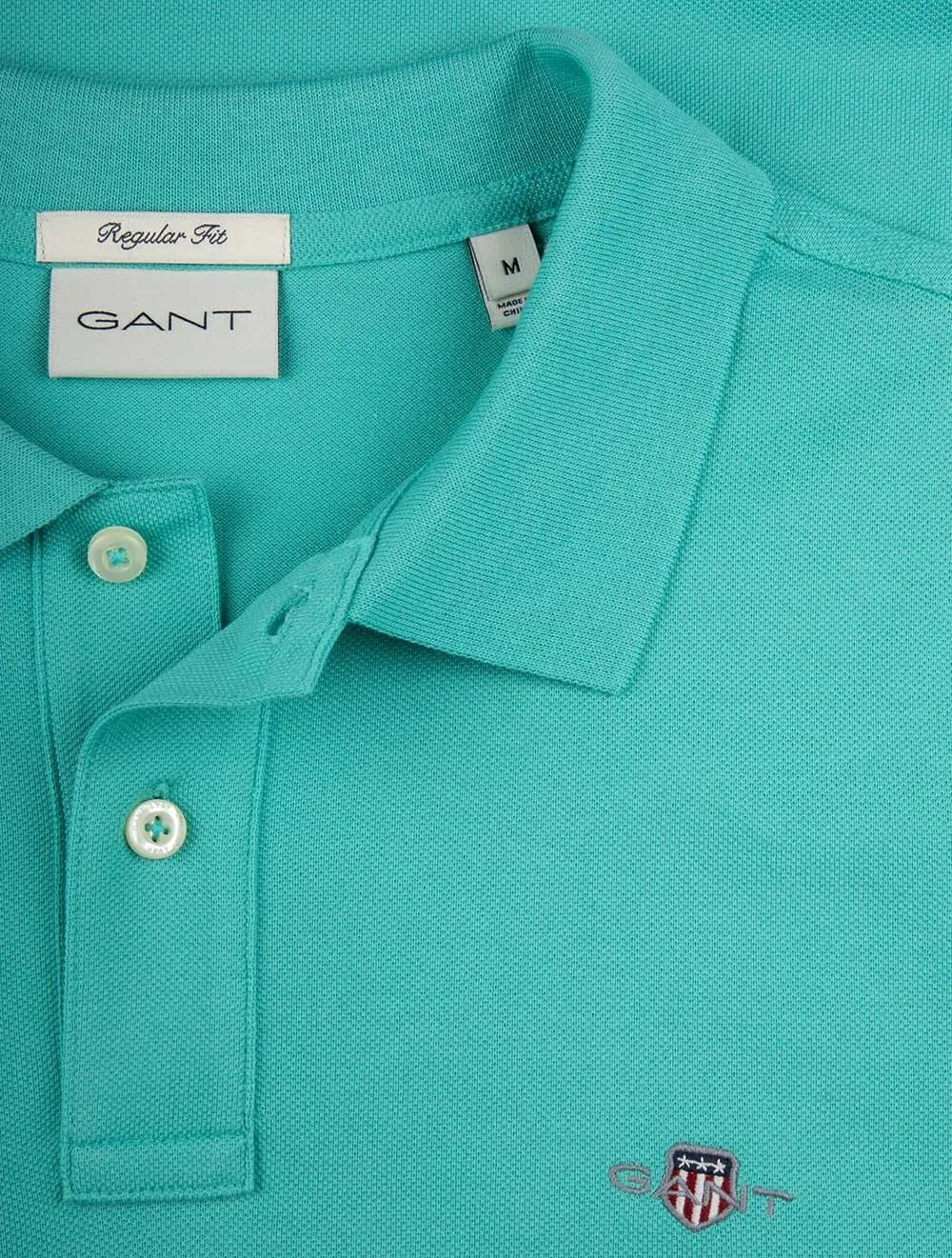 Regular Shield Short Sleeve Pique Polo Tropic Blue