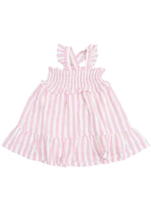 Smocked Ruffle Sundress - Candy Stripe Pink