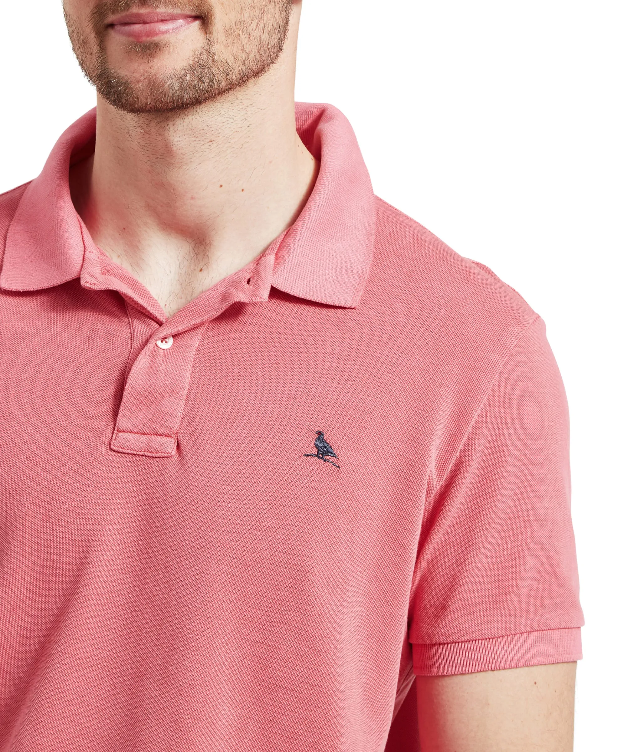 St Ives Garment Dyed Polo Shirt - Coral