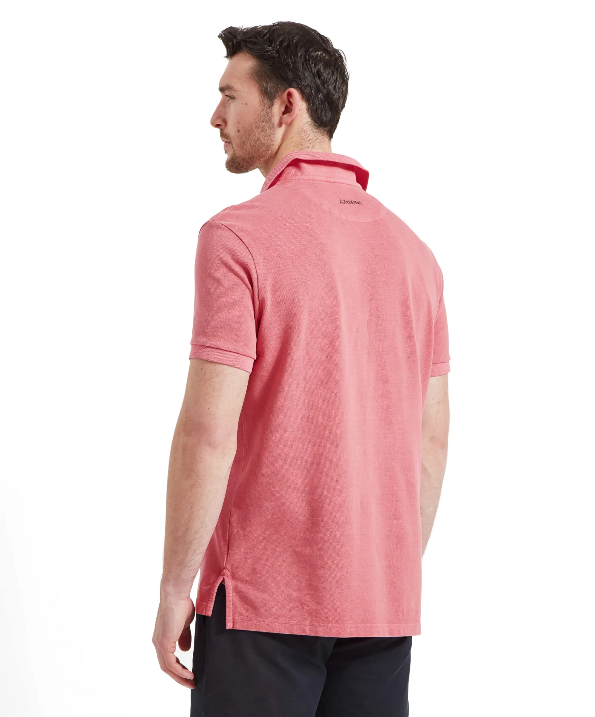 St Ives Garment Dyed Polo Shirt - Coral