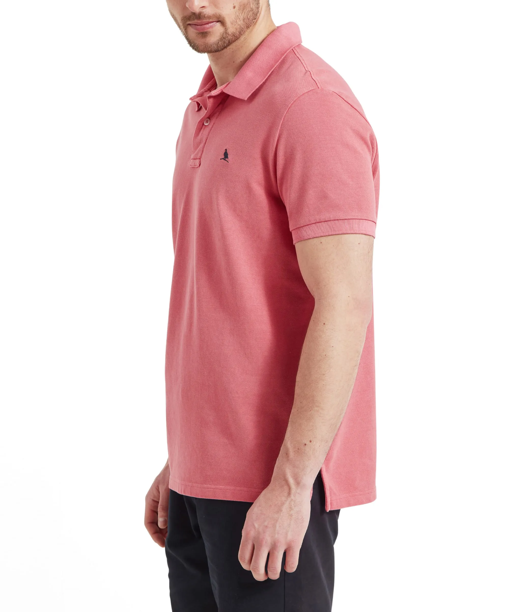 St Ives Garment Dyed Polo Shirt - Coral