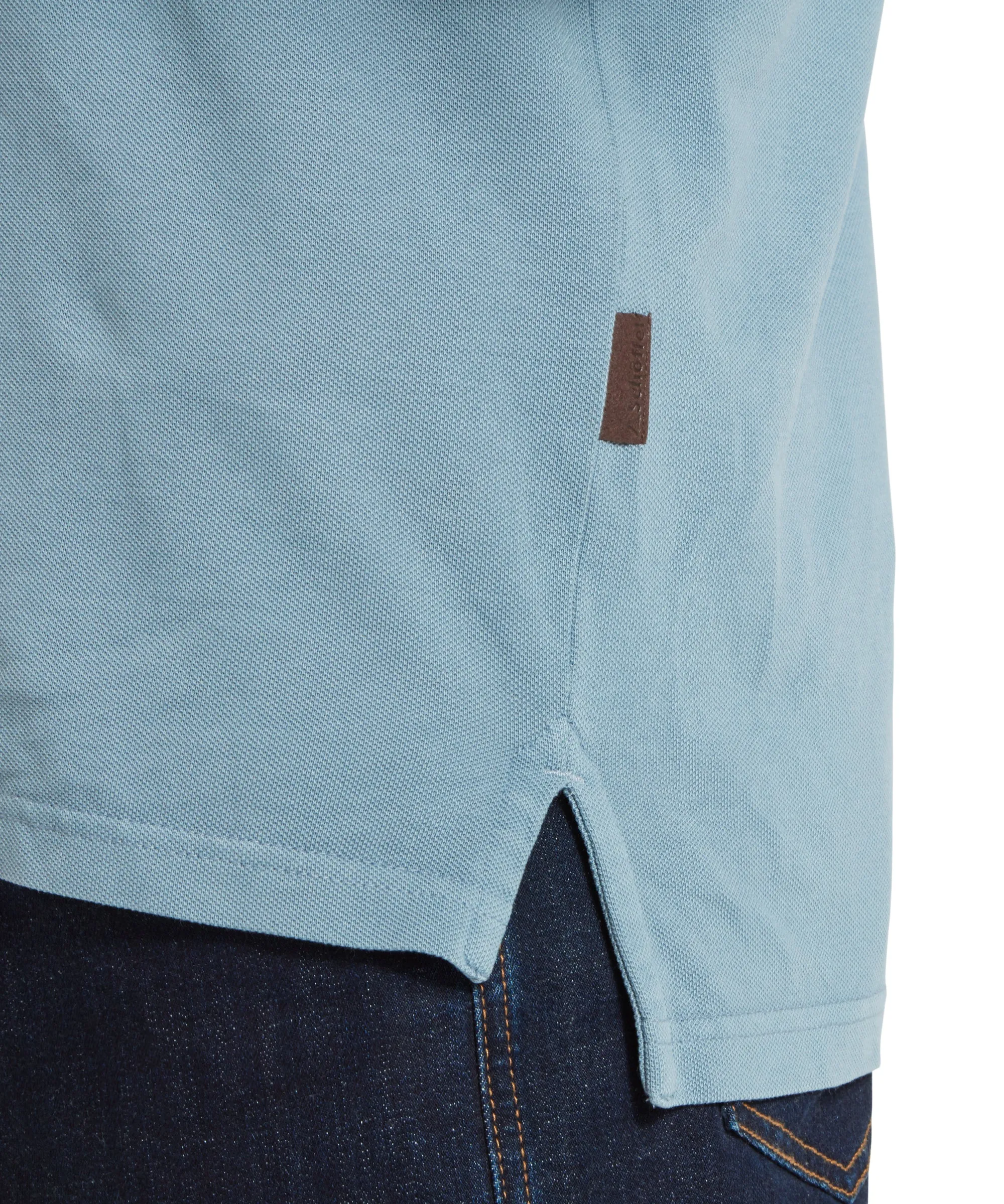 St Ives Garment Dyed Polo Shirt - Dark Pigeon Blue