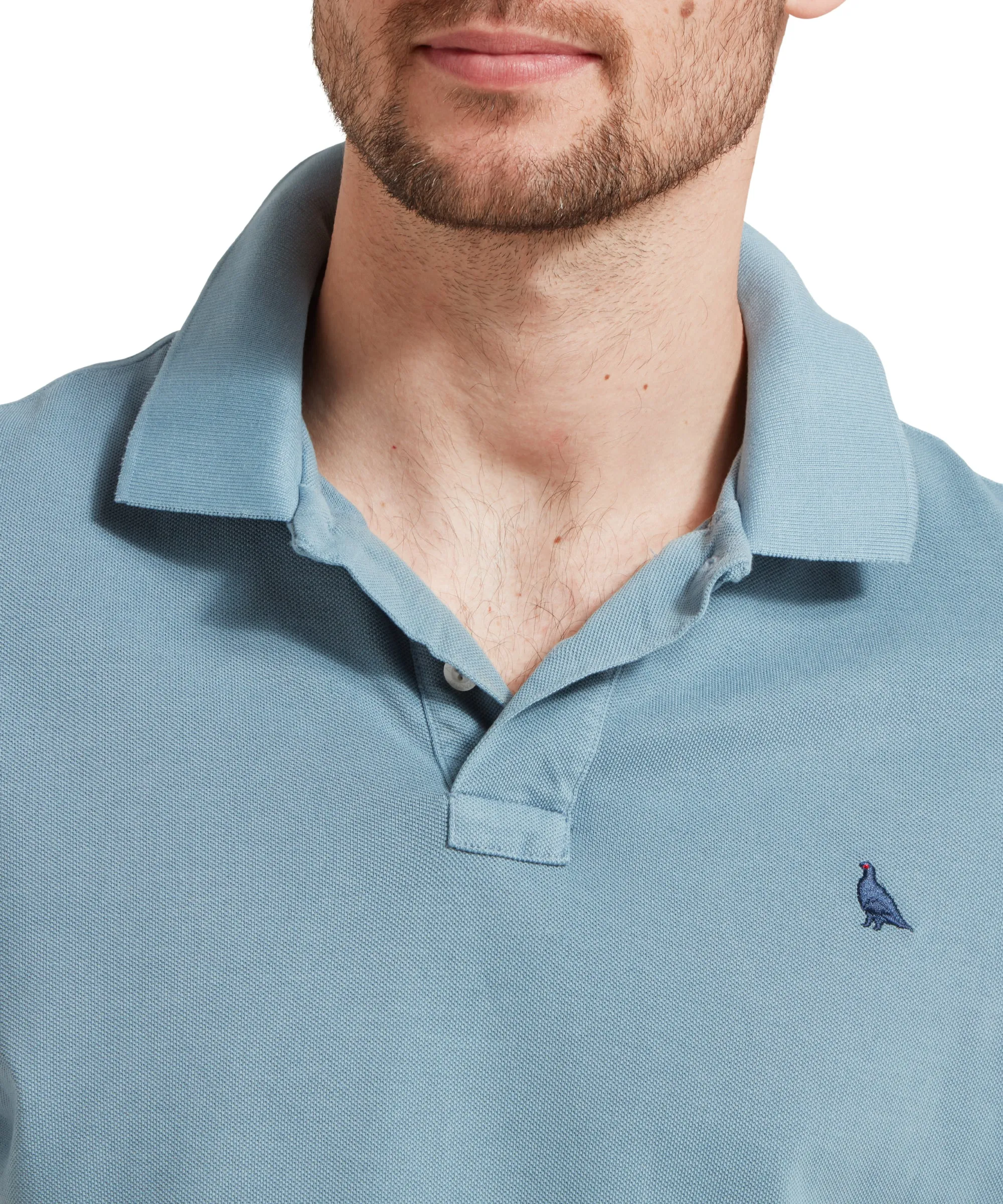St Ives Garment Dyed Polo Shirt - Dark Pigeon Blue