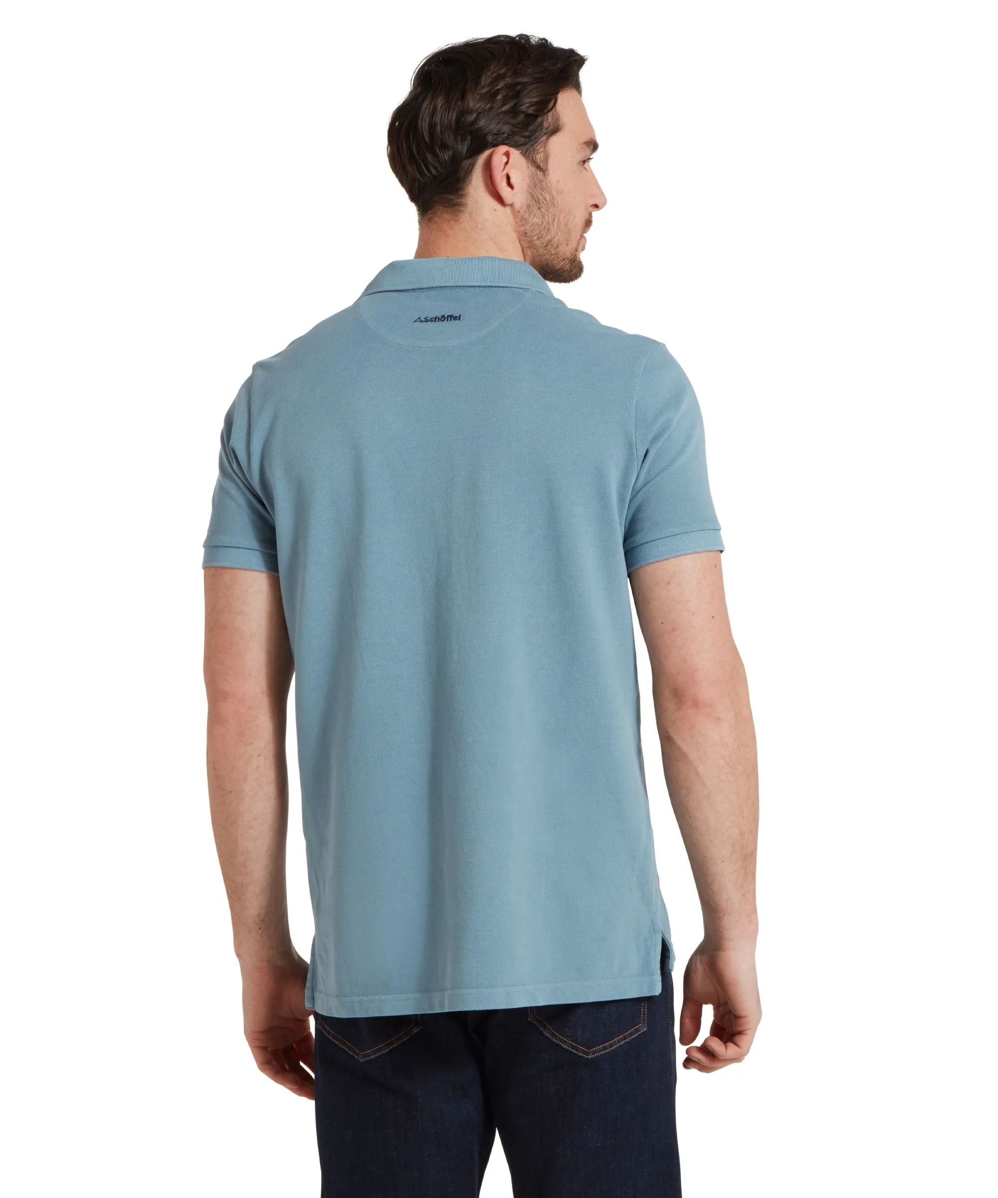St Ives Garment Dyed Polo Shirt - Dark Pigeon Blue