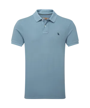St Ives Garment Dyed Polo Shirt - Dark Pigeon Blue