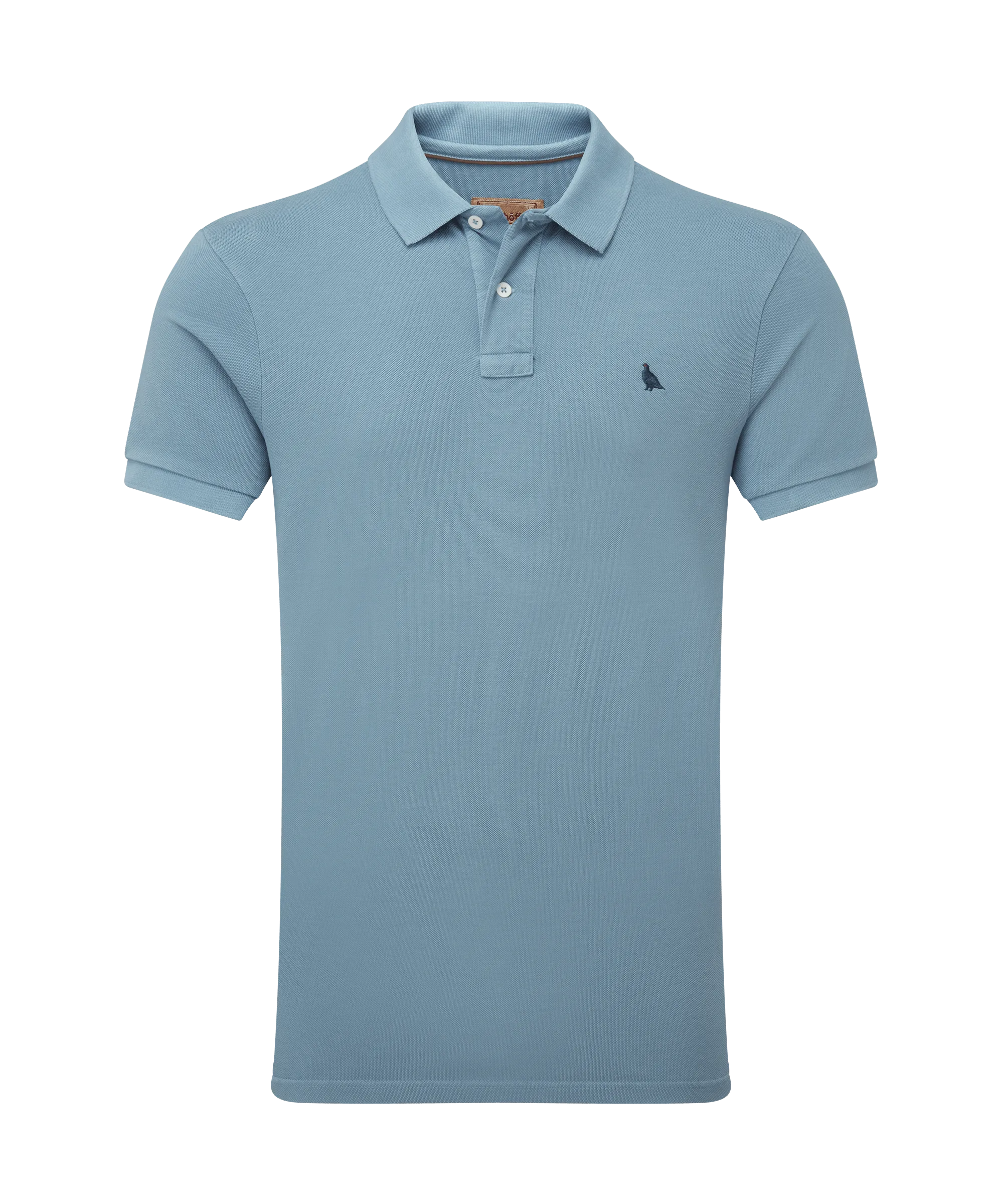 St Ives Garment Dyed Polo Shirt - Dark Pigeon Blue