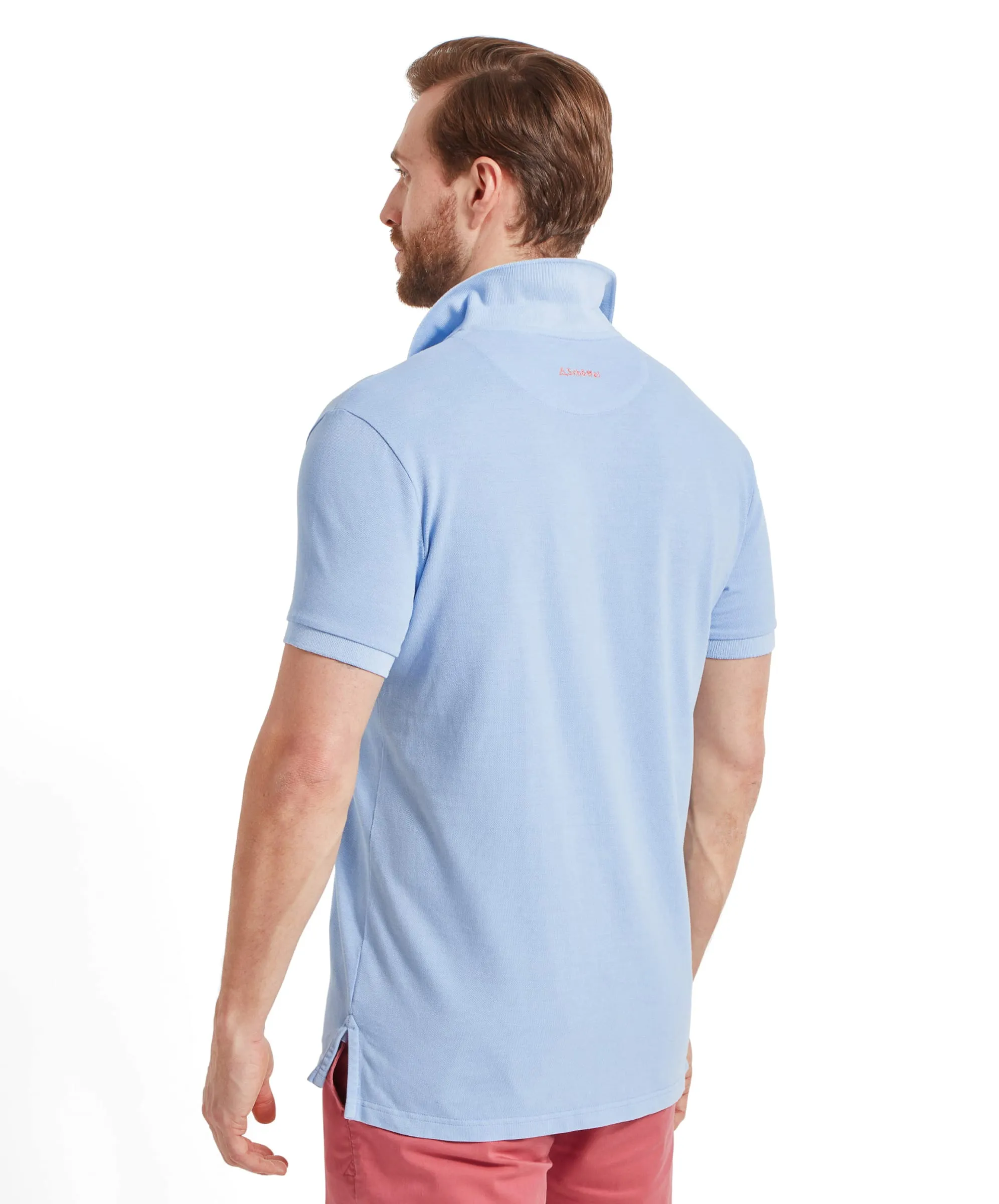 St Ives Garment Dyed Polo Shirt - Pale Blue