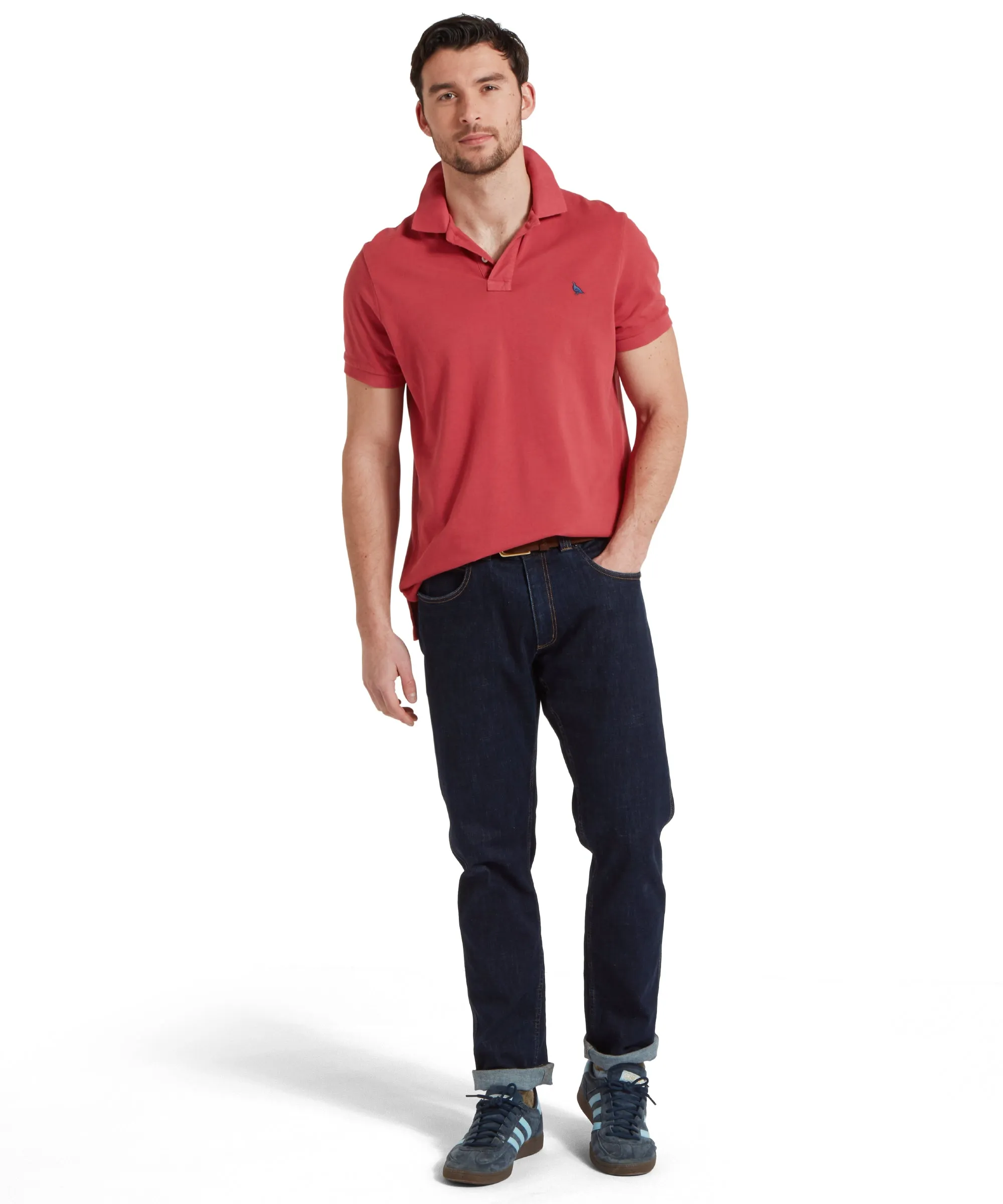 St Ives Garment Dyed Polo Shirt - Slate Red