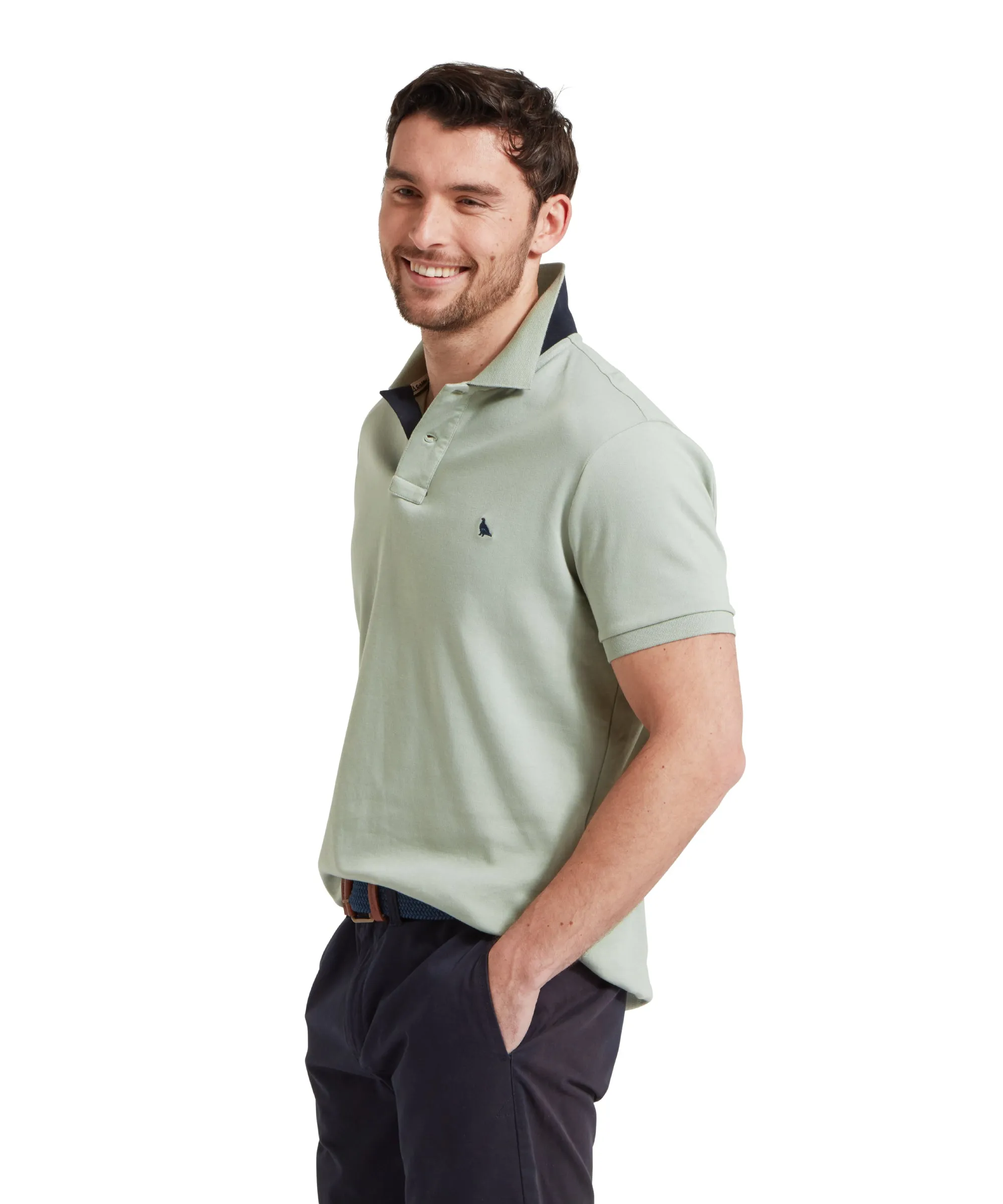 St Ives Jersey Polo Shirt - Aqua Grey