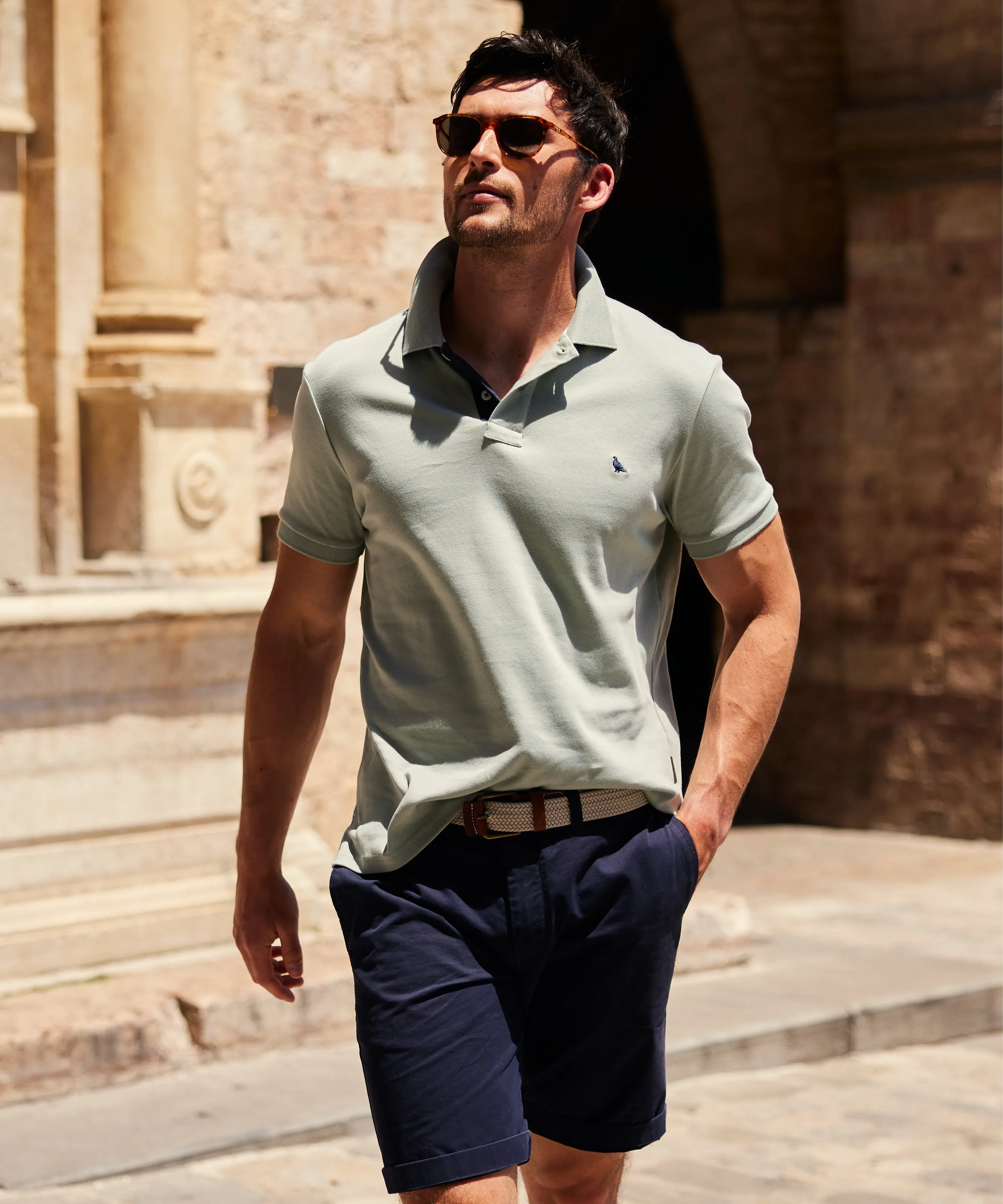 St Ives Jersey Polo Shirt - Aqua Grey