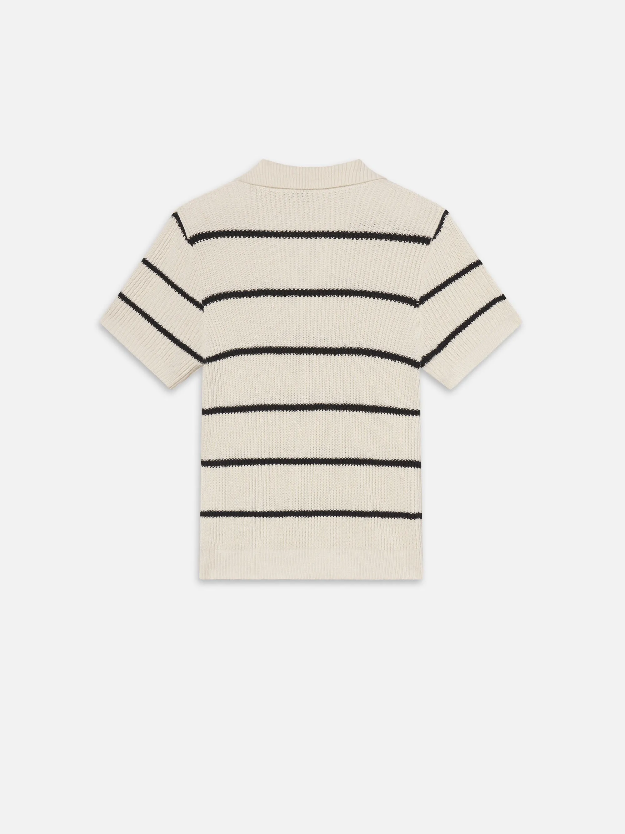 Striped Polo Sweater -- Black Stripe