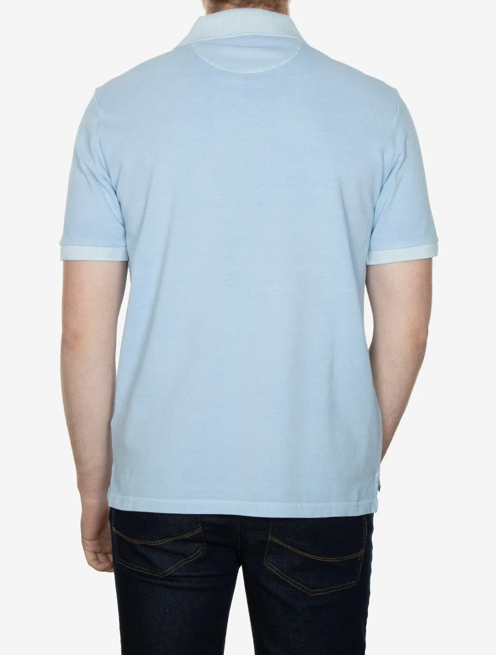 Sunfaded Piqué Polo Short Sleeve Shirt Fresh Blue