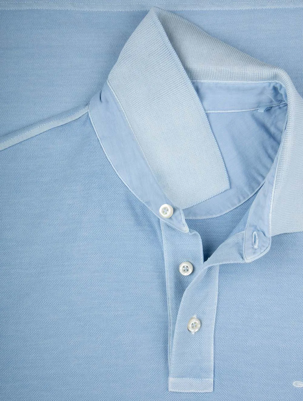 Sunfaded Piqué Polo Short Sleeve Shirt Fresh Blue