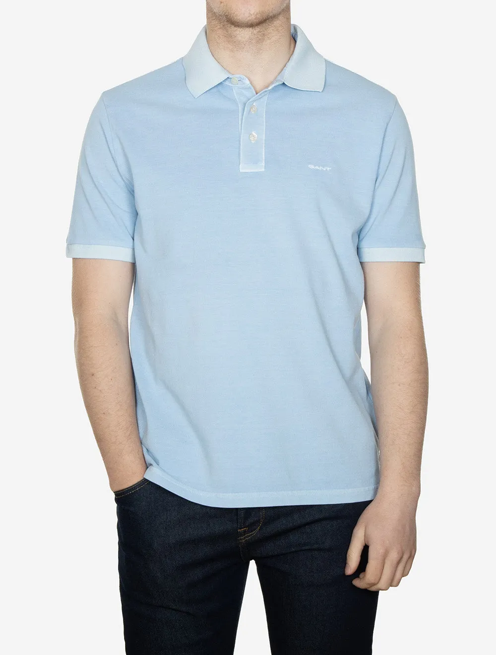 Sunfaded Piqué Polo Short Sleeve Shirt Fresh Blue