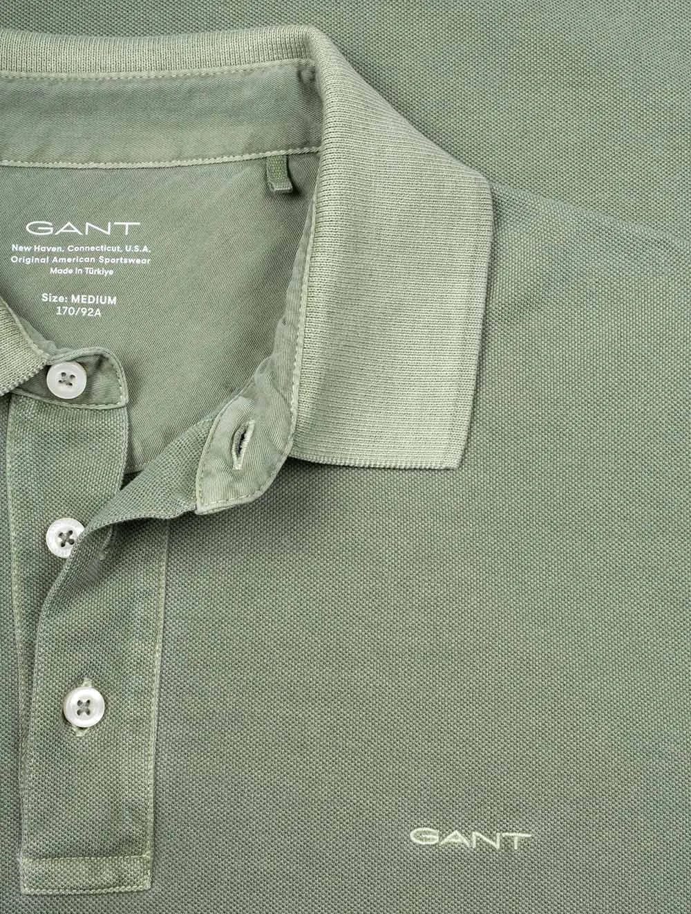 Sunfaded Piqué Polo Short Sleeve Shirt Kalamata Green