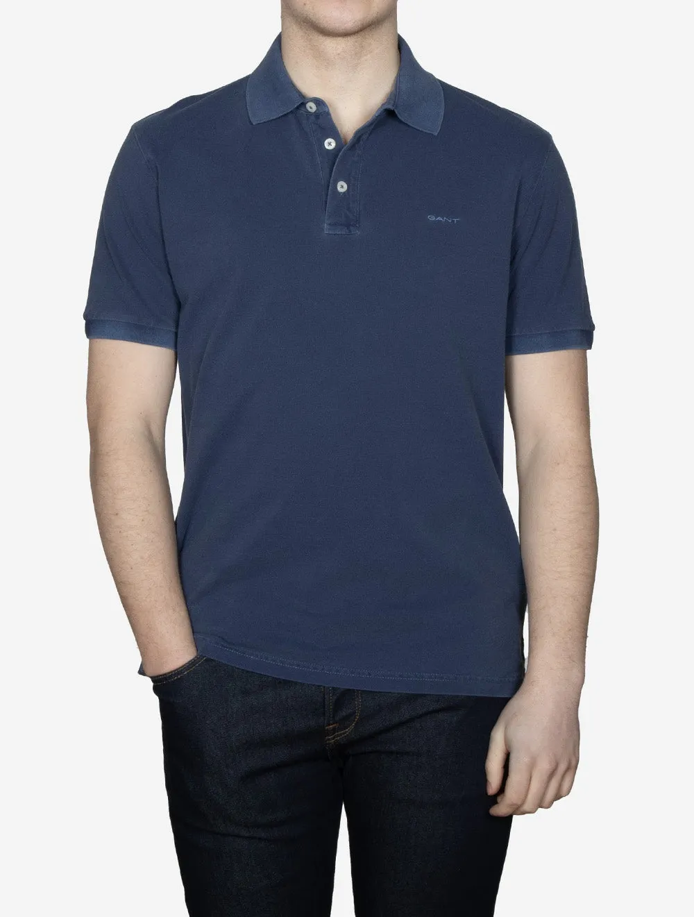Sunfaded Piqué Polo Short Sleeve Shirt Persian Blue