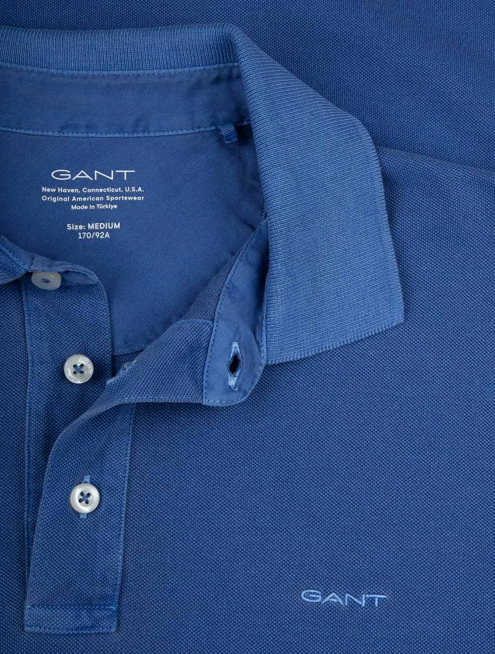 Sunfaded Piqué Polo Short Sleeve Shirt Rich Blue
