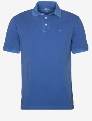 Sunfaded Piqué Polo Short Sleeve Shirt Rich Blue