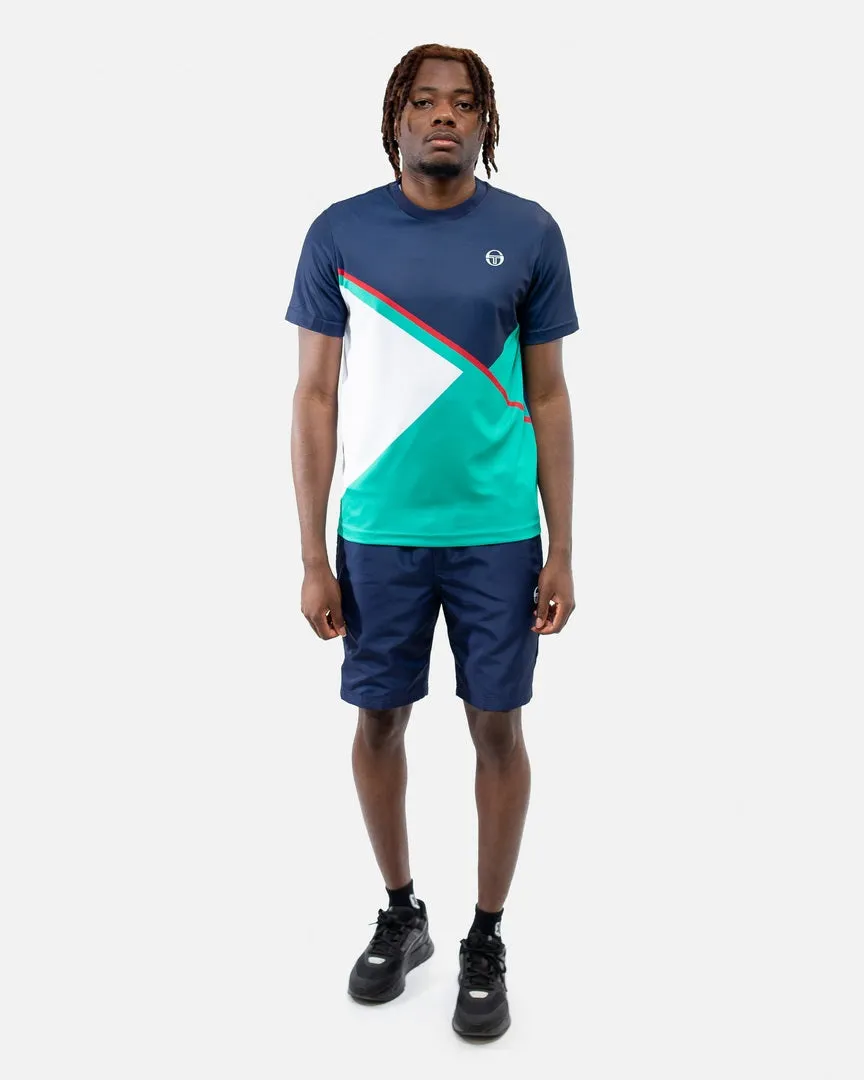 T-shirt Sergio Tacchini Scaleno - Bleu/Blanc/Rouge
