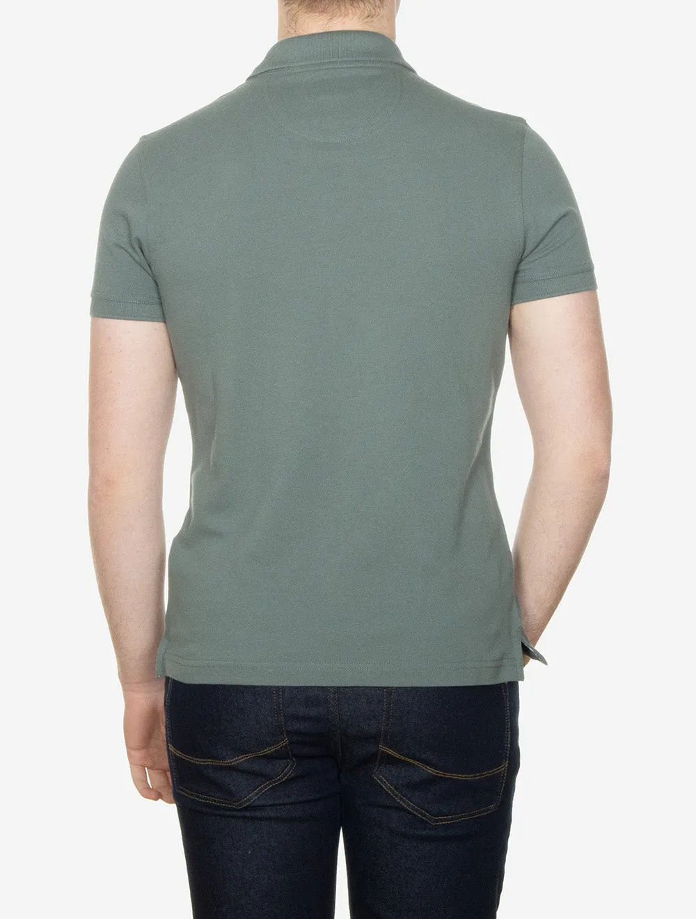 Tartan Pique Polo Shirt Teal