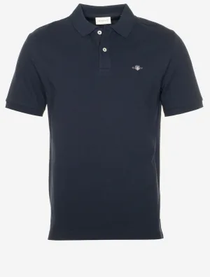 Textured Regular Fit Polo Shirt Evening Blue
