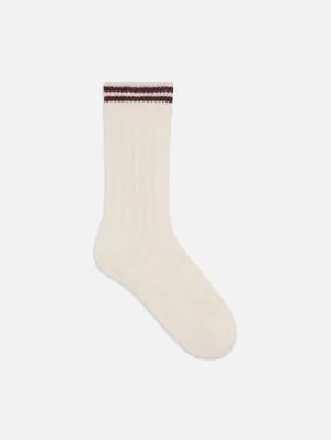 The Cable Socks -- Burgundy Multi