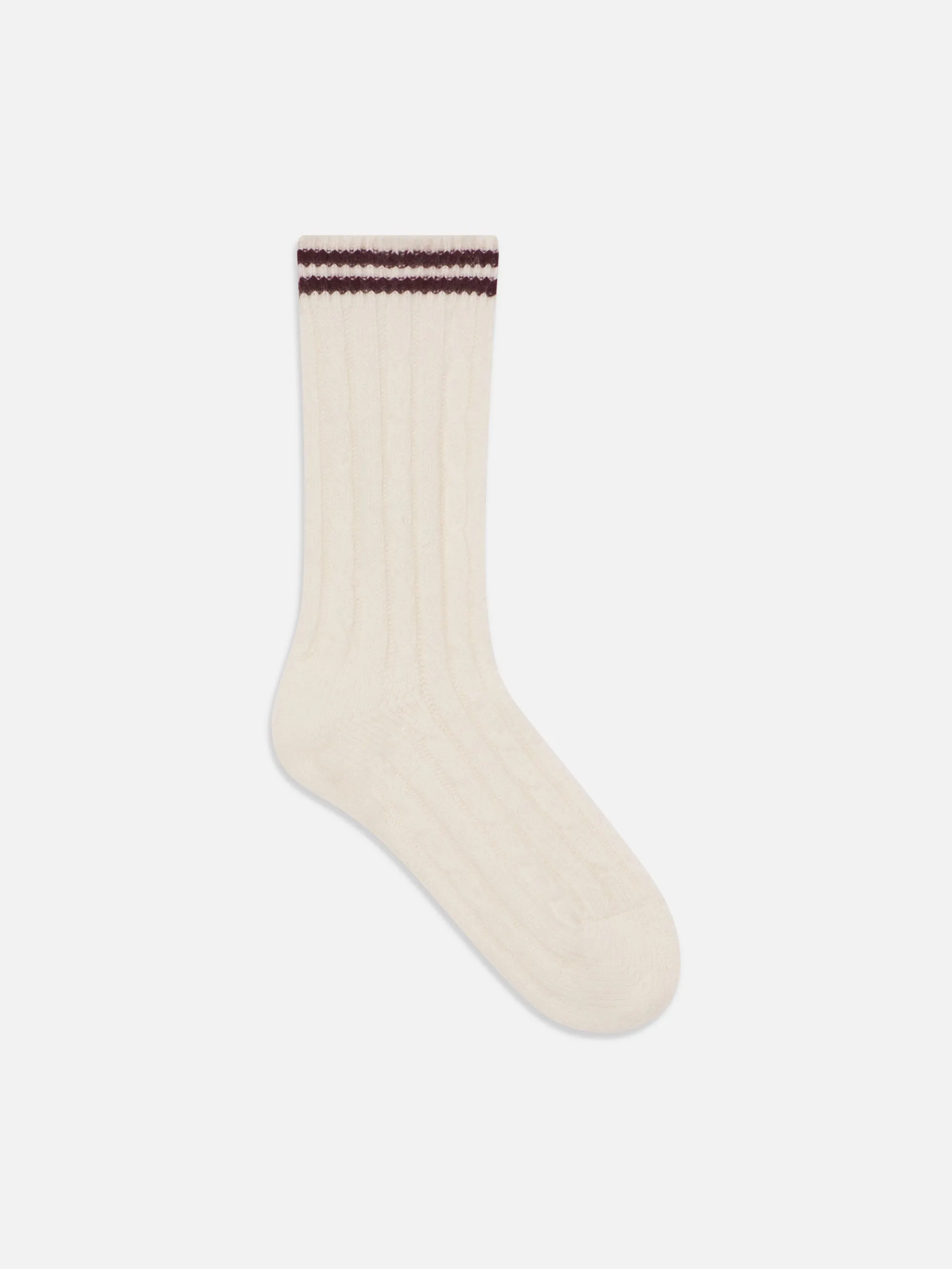 The Cable Socks -- Burgundy Multi