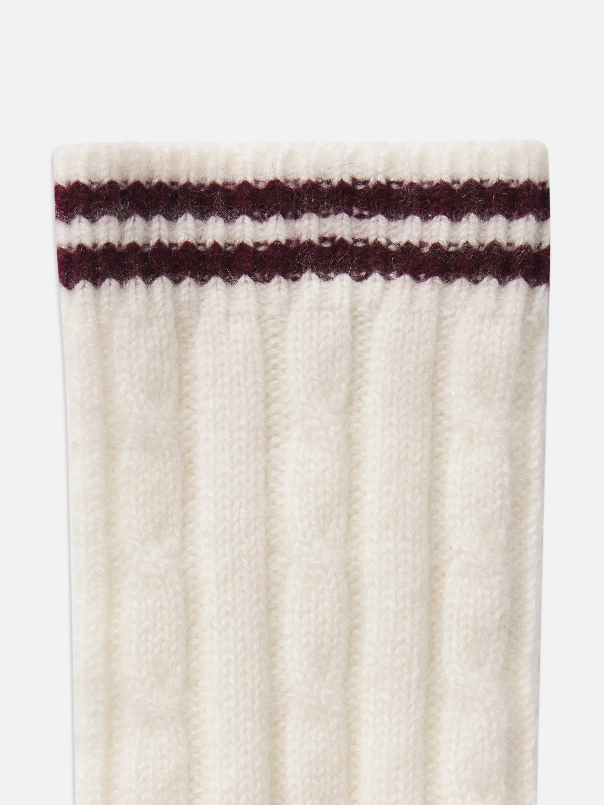The Cable Socks -- Burgundy Multi