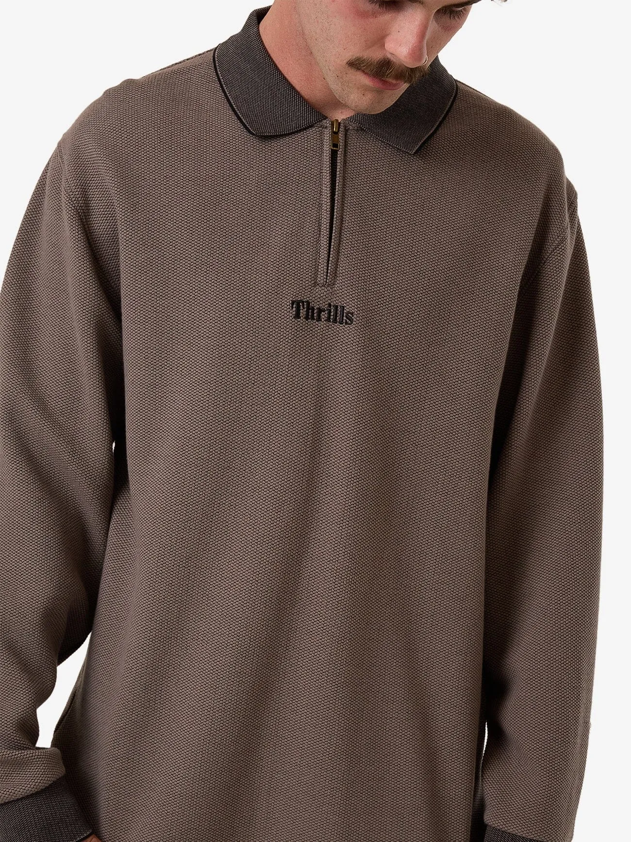 Thrills Union Rugby Jacquard Polo - Falcon - Black