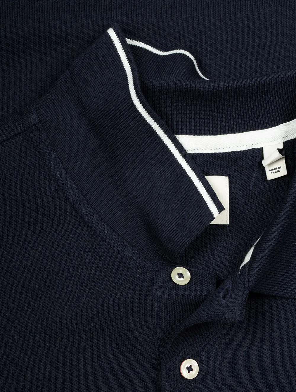 Tipped Piqué Polo Short Sleeve Shirt Evening Blue