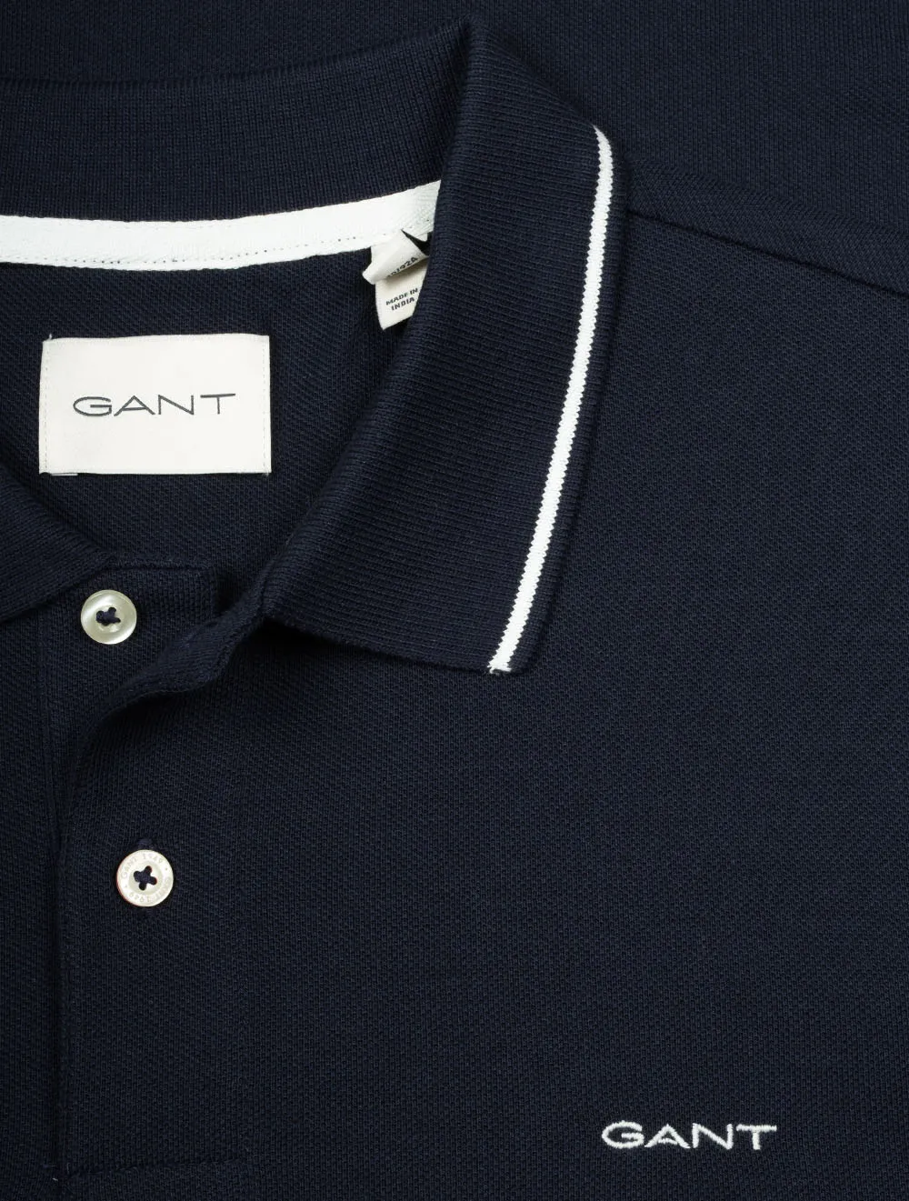 Tipped Piqué Polo Short Sleeve Shirt Evening Blue