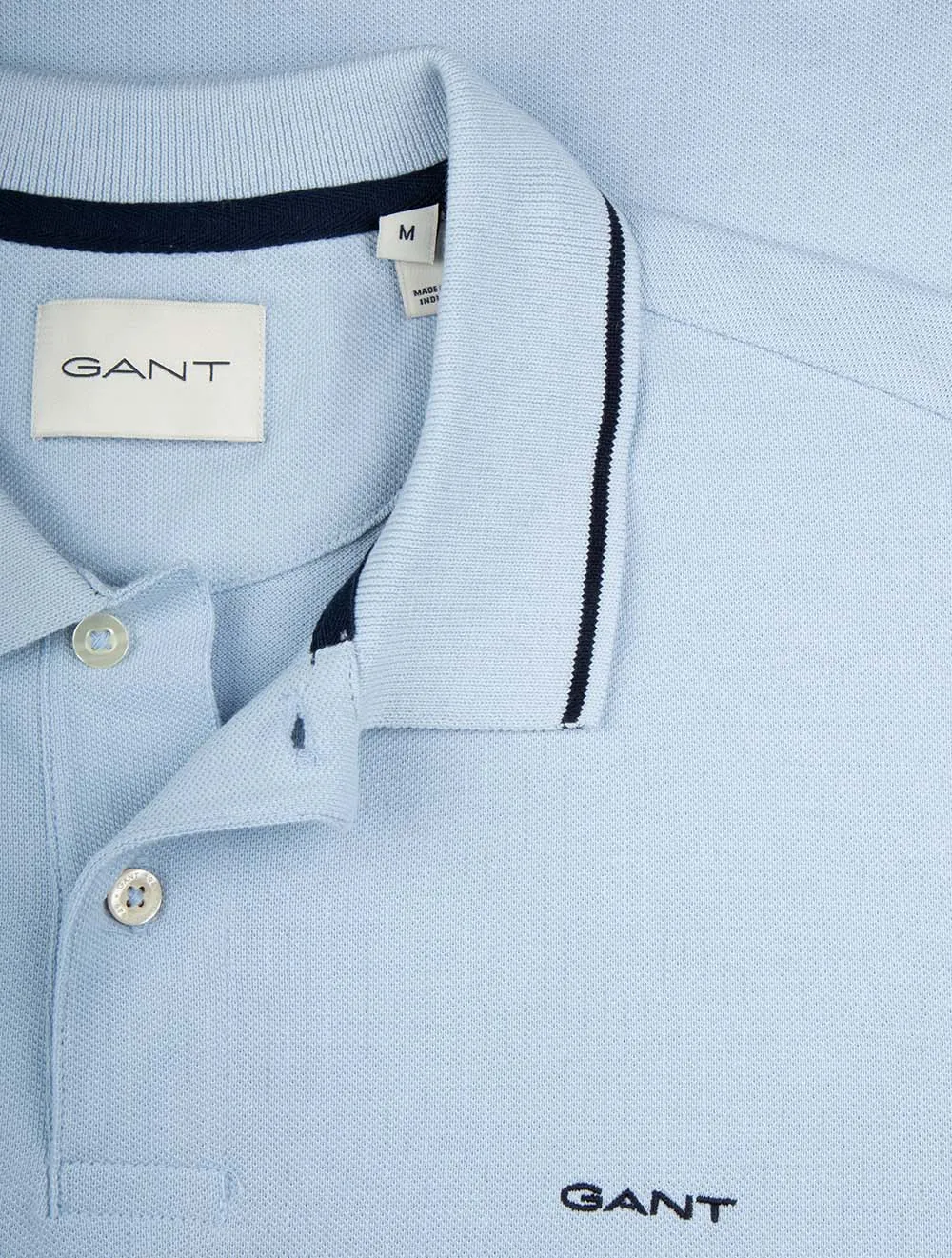 Tipped Piqué Polo Short Sleeve Shirt Fresh Blue