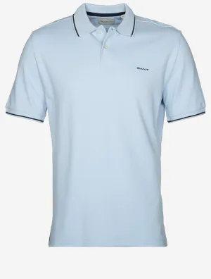 Tipped Piqué Polo Short Sleeve Shirt Fresh Blue