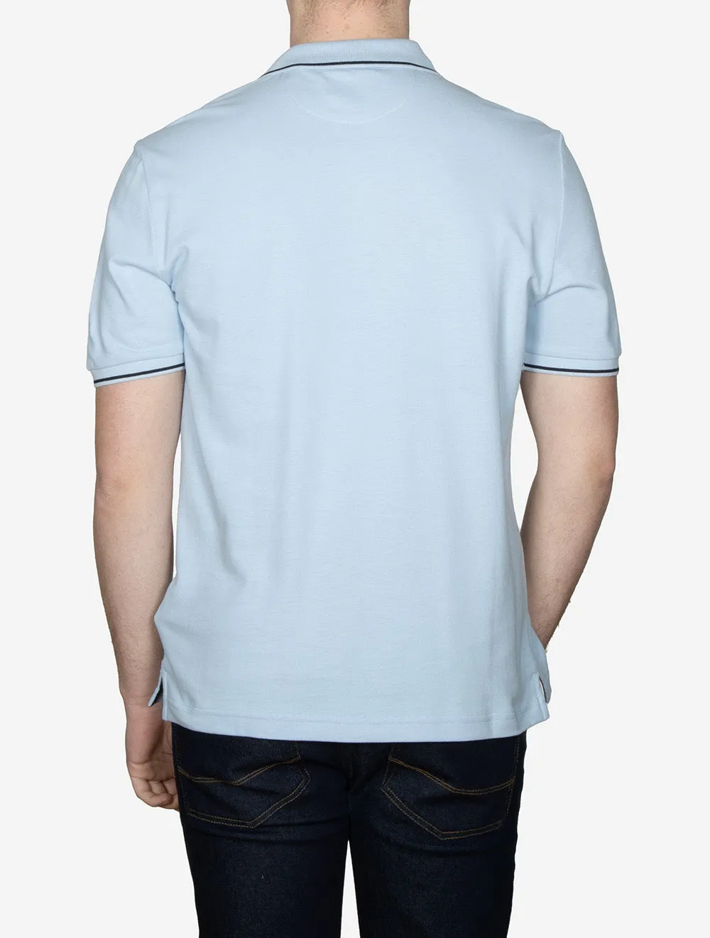 Tipped Piqué Polo Short Sleeve Shirt Fresh Blue