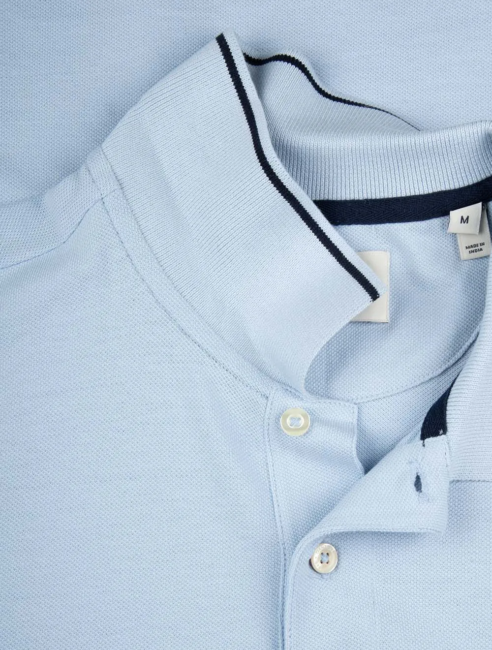 Tipped Piqué Polo Short Sleeve Shirt Fresh Blue
